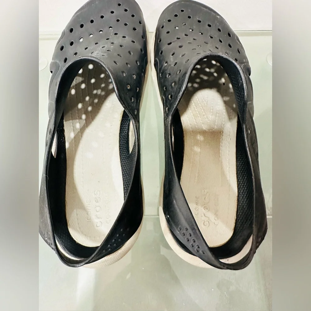 Crocs Sling Back Sandal Shoes Men's 11‎ Black Slip On Casual Comfort Closed Toe